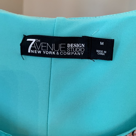 2/$15 7th Avenue NYC- Women’s Medium- Mint green, apricot. and tan blouse - Picture 2 of 6